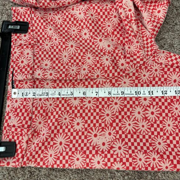 Zara Women’s Orange Daisy Print Flare Pant Sz S Split Hem Retro 70s Boho - Picture 10 of 13